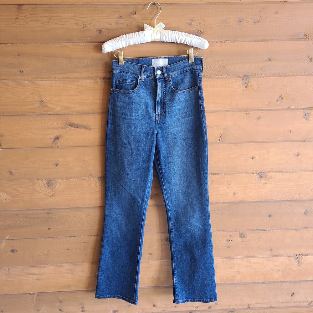 Everlane Authentic Stretch Slim Bootcut Jean 25 Boho Western Pant High Rise Crop - Picture 2 of 5
